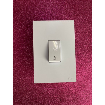 Conjunto Pulsador Para Minuteria Vertical 4x2 - RECTA BRANCO SATIN FOSCO Conjunto Pulsador Para Minuteria Vertical 4x2 - RECTA BRANCO SATIN FOSCO